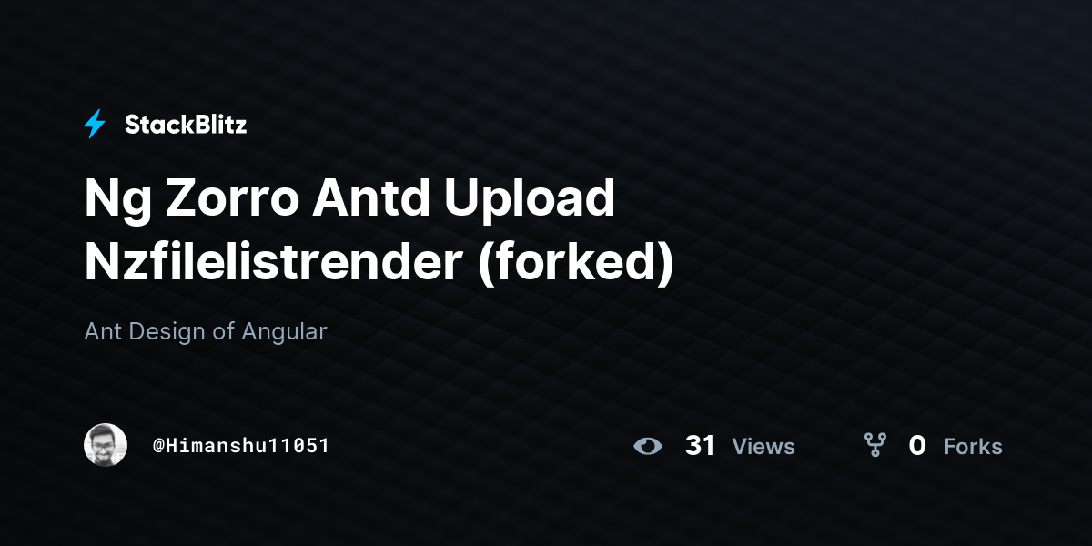 Ng Zorro Antd Upload Nzfilelistrender (forked) - StackBlitz