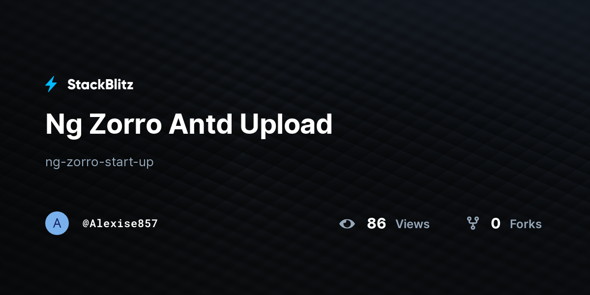 Ng Zorro Antd Upload - StackBlitz