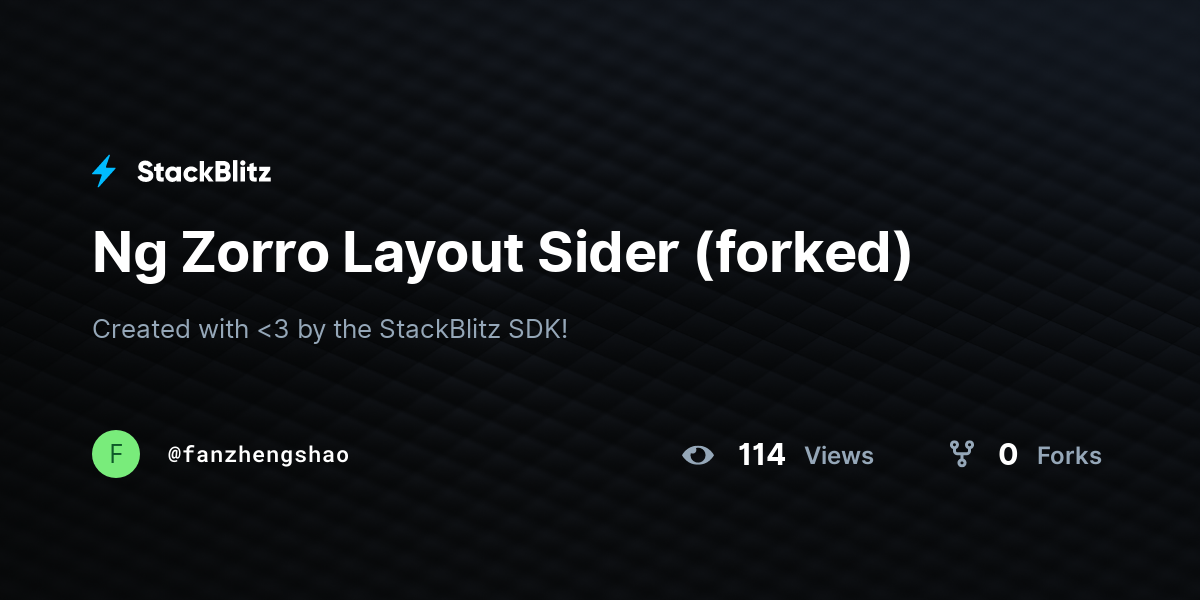 Ng Zorro Layout Sider (forked) - StackBlitz