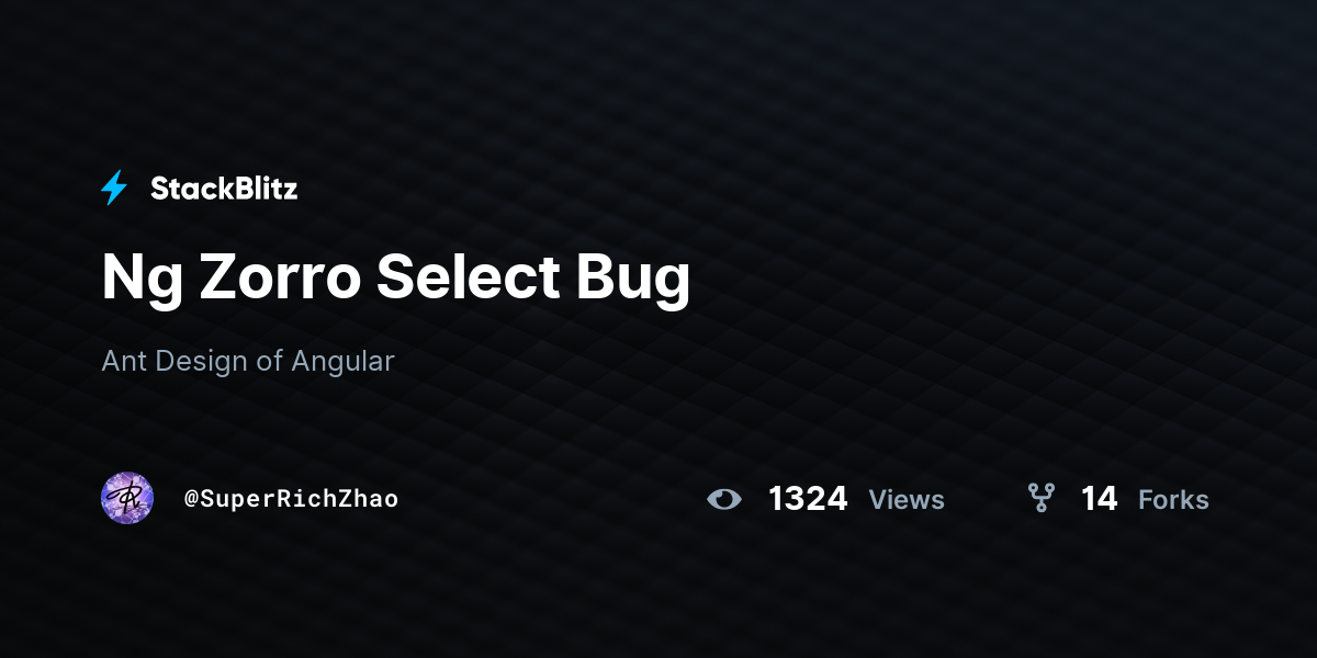 Ng Zorro Select Bug - StackBlitz