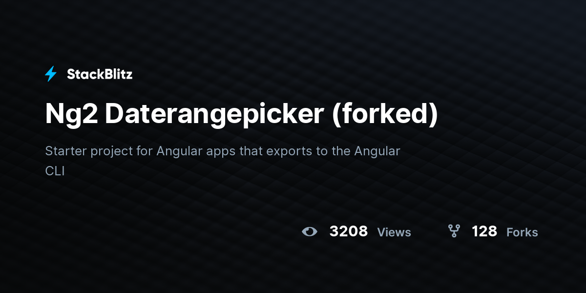 Ng2 Daterangepicker (forked) - StackBlitz