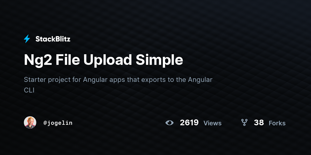 Ng2 File Upload Simple - StackBlitz