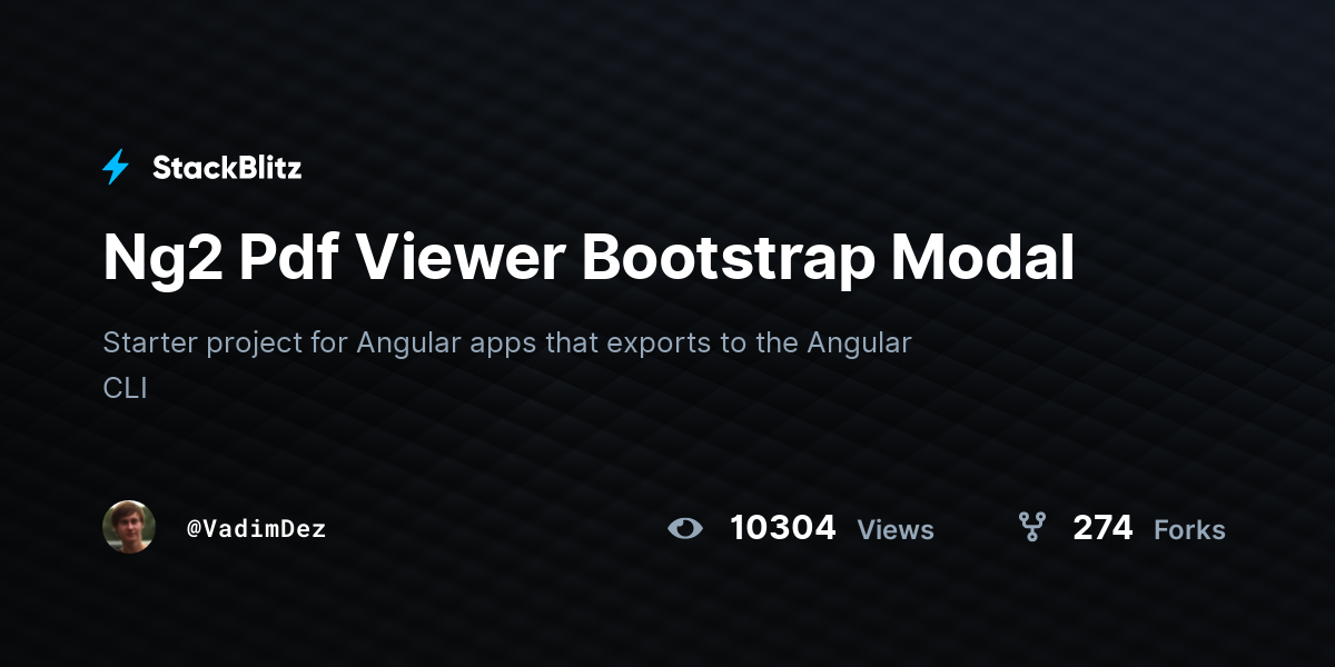 Ng2 Pdf Viewer Bootstrap Modal - StackBlitz