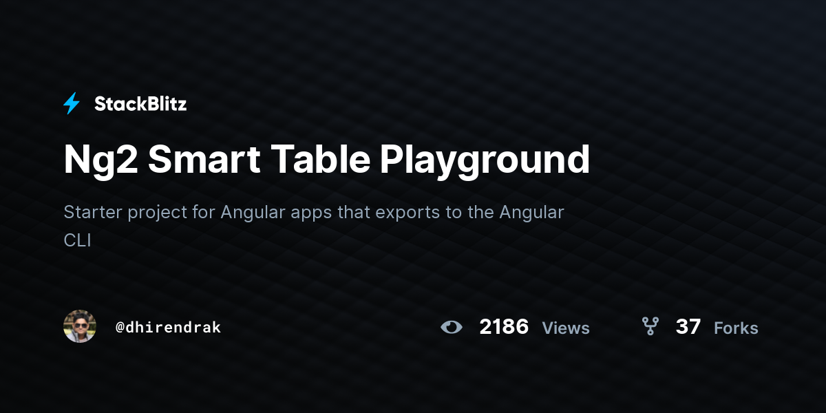 Ng2 Smart Table Playground - StackBlitz
