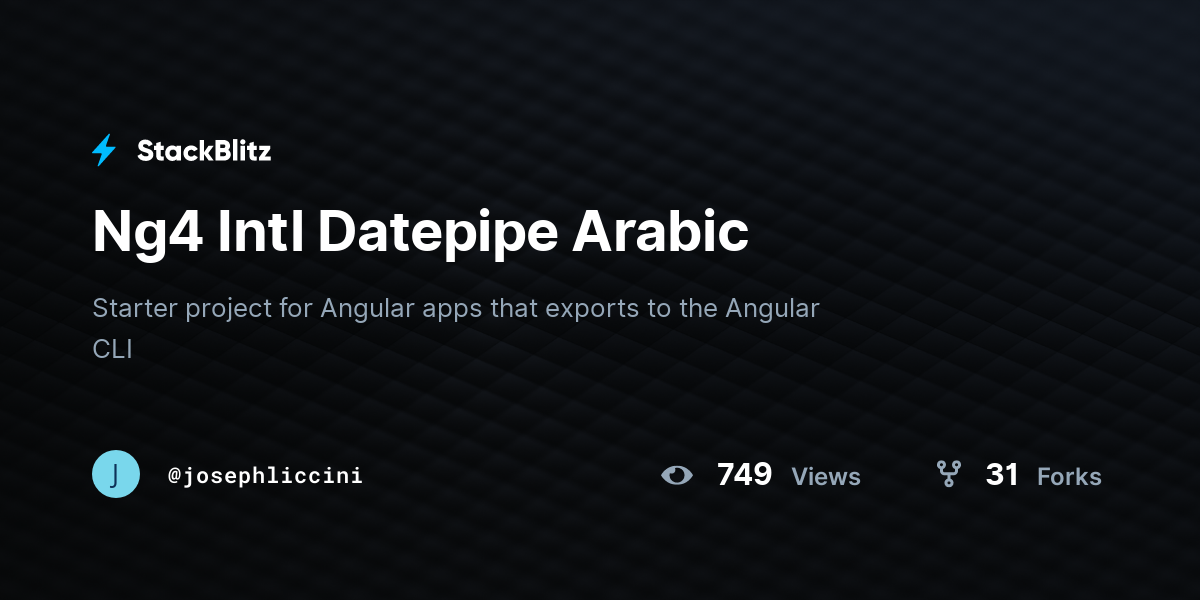Ng4 Intl Datepipe Arabic - StackBlitz