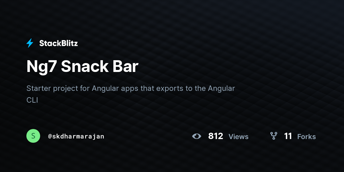 Ng7 Snack Bar - StackBlitz