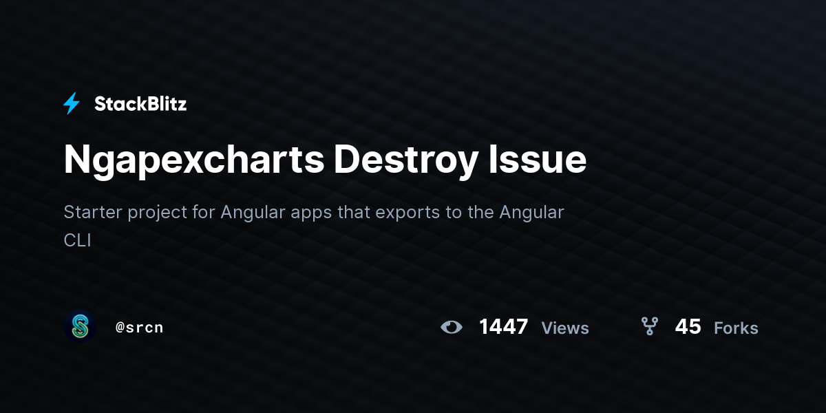 Ngapexcharts Destroy Issue - StackBlitz