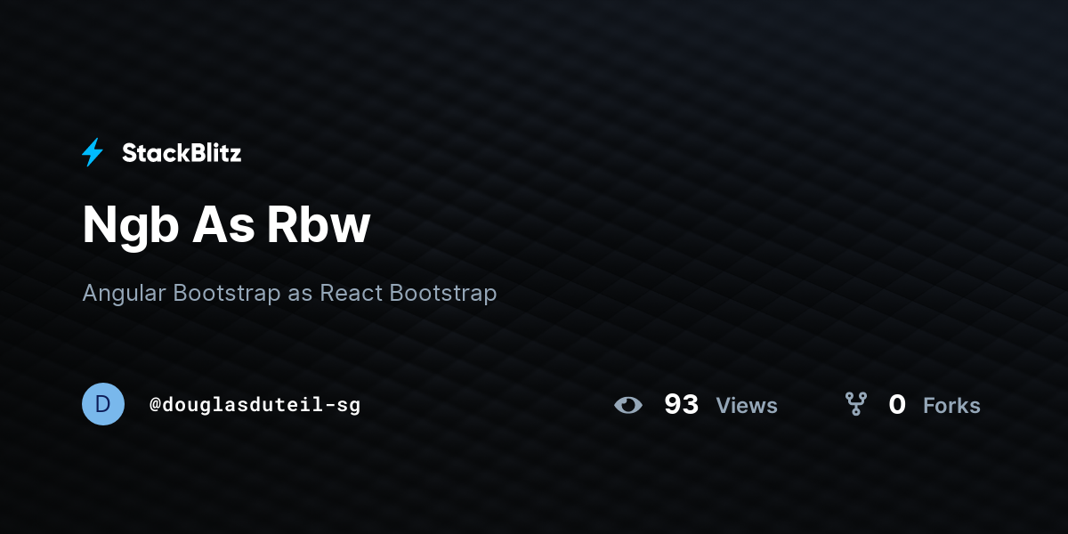 Ngb As Rbw - StackBlitz