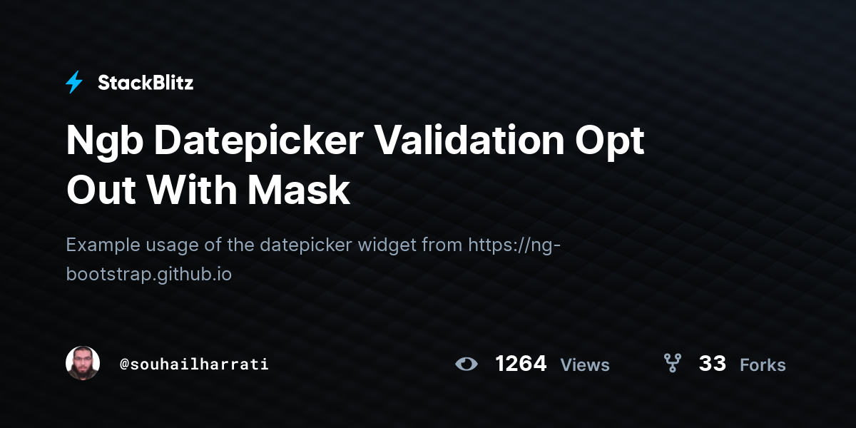 Ngb Datepicker Validation Opt Out With Mask StackBlitz