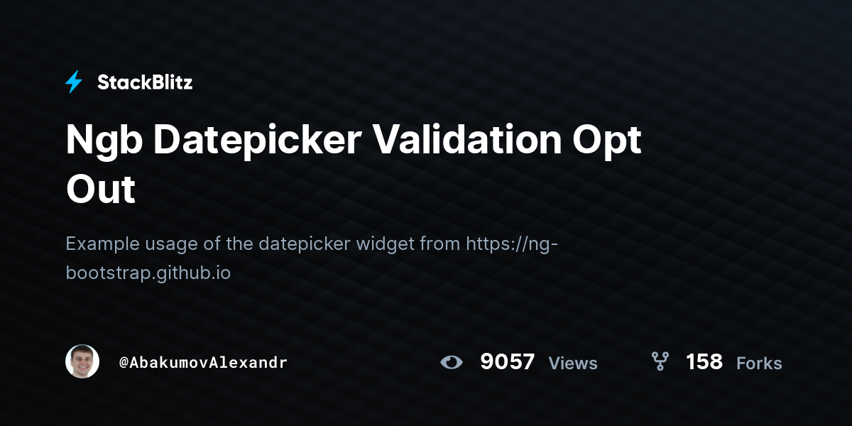 Ngb Datepicker Validation Opt Out - StackBlitz