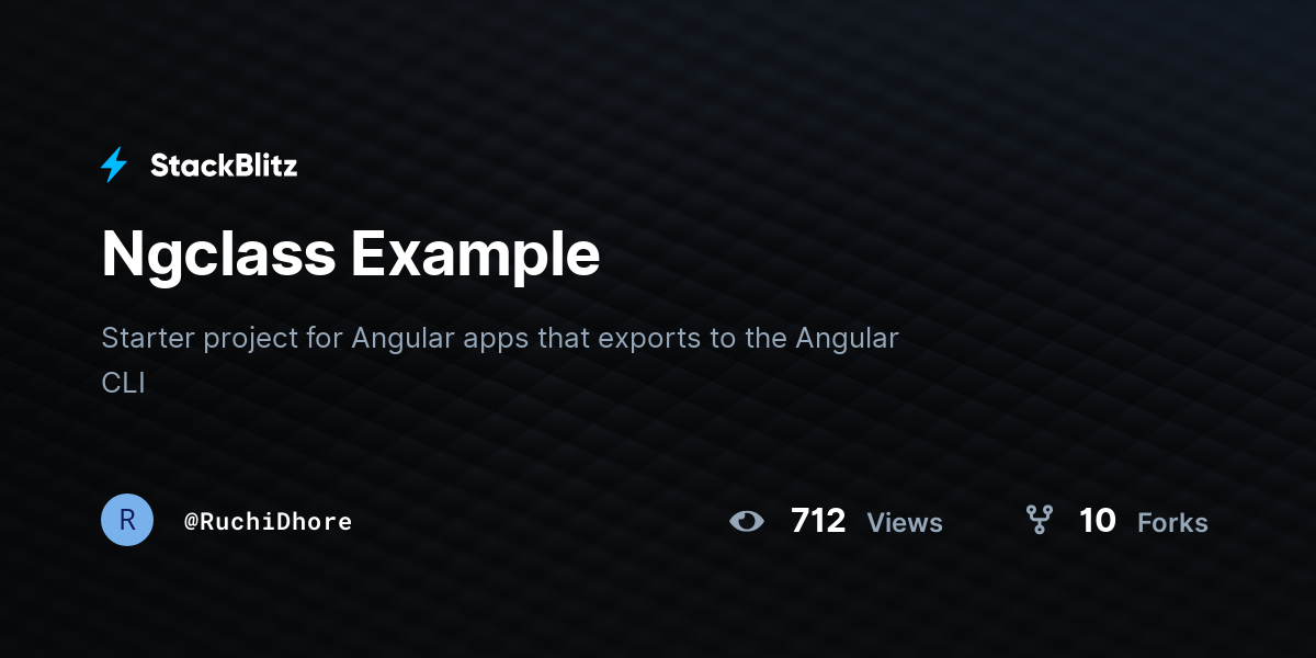 Ngclass Example - StackBlitz