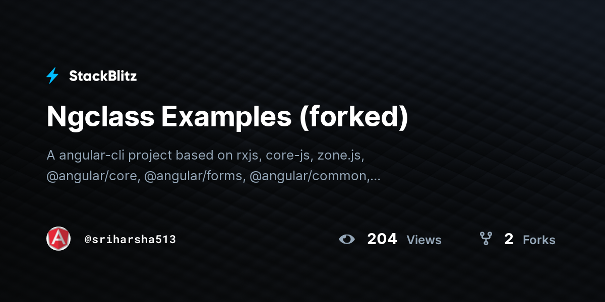 Ngclass Examples (forked) - StackBlitz