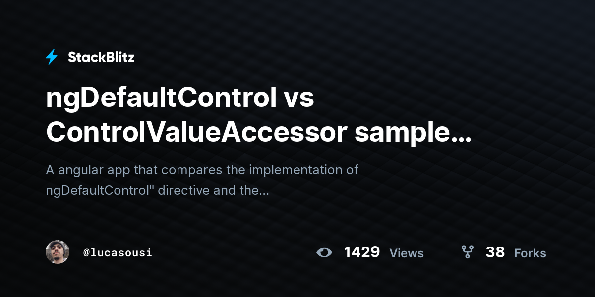 ngDefaultControl vs ControlValueAccessor sample example - StackBlitz