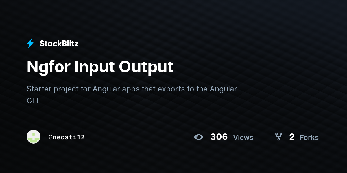 Ngfor Input Output - StackBlitz