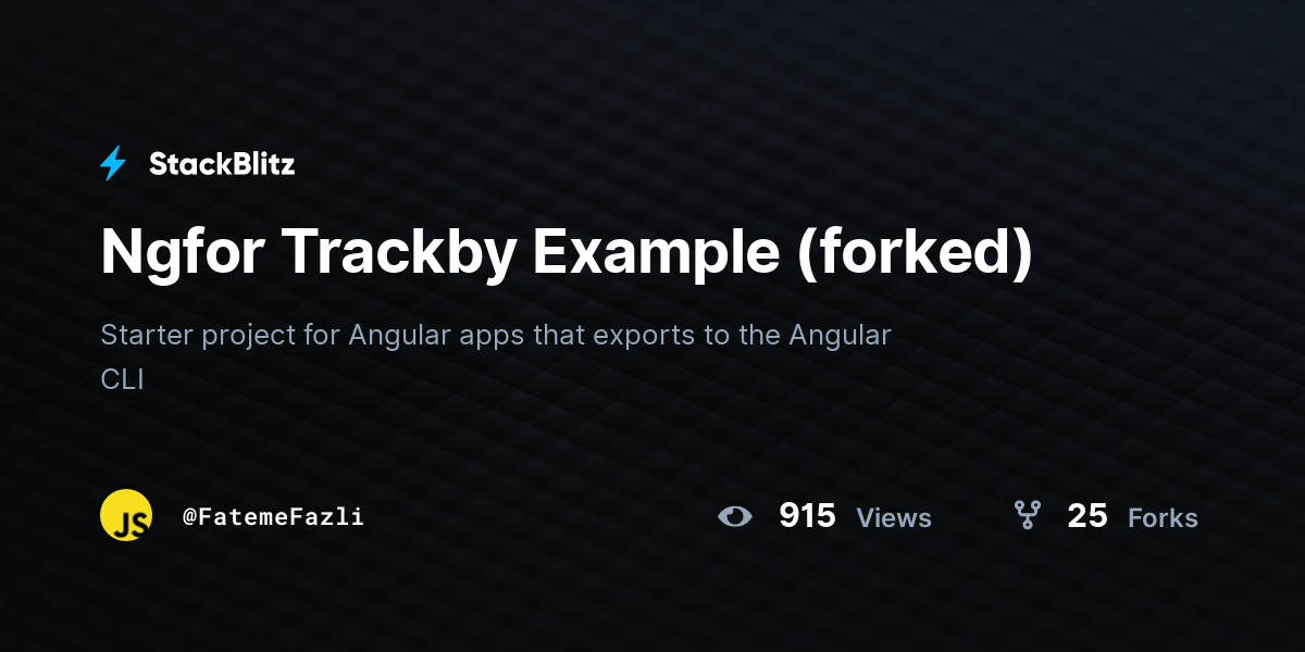 Ngfor Trackby Example (forked) - StackBlitz