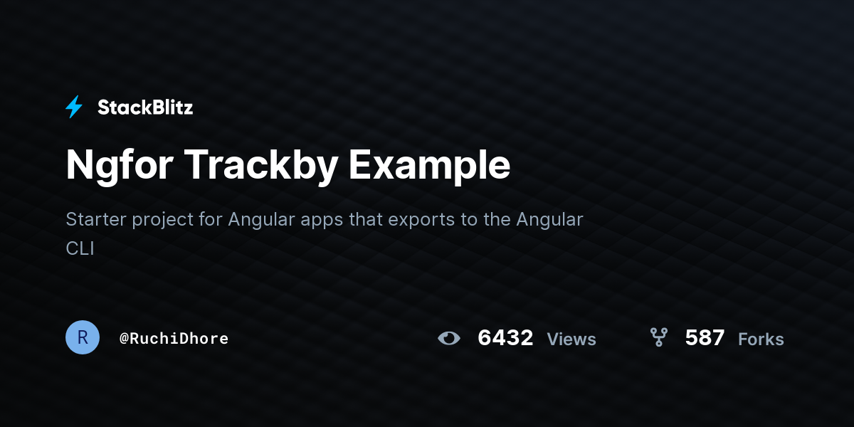 Ngfor Trackby Example - StackBlitz