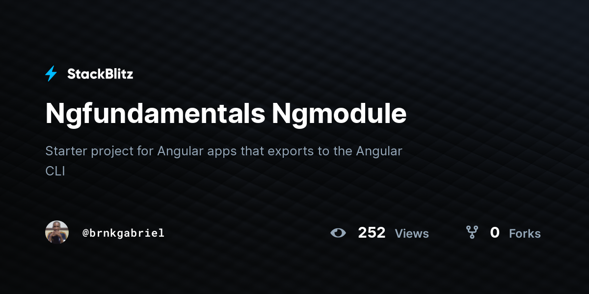 Ngfundamentals Ngmodule - StackBlitz