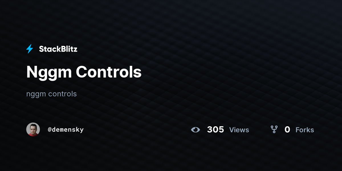 Nggm Controls - StackBlitz