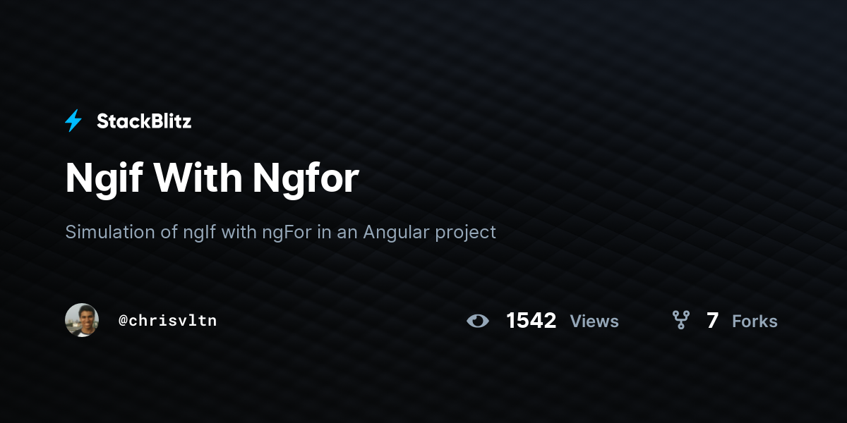 Ngif With Ngfor - StackBlitz