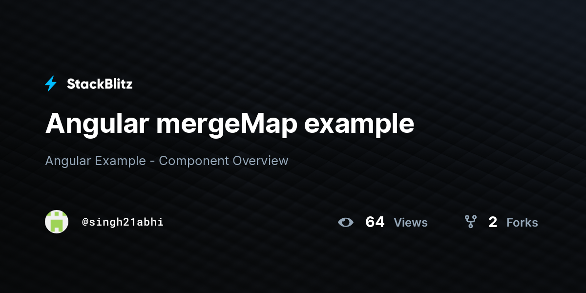Angular mergeMap example - StackBlitz