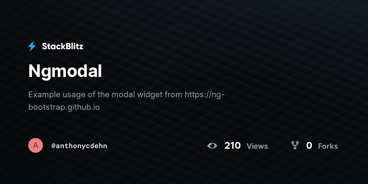 Ngmodal - StackBlitz
