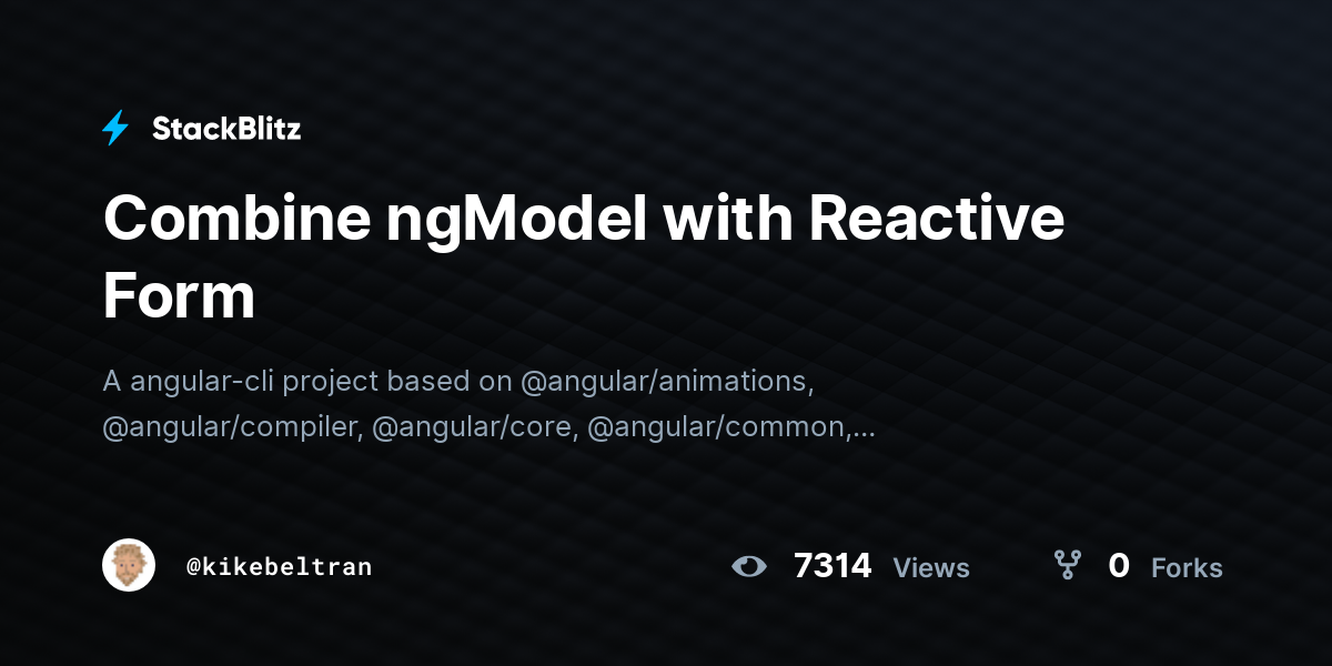 Combine ngModel with Reactive Form - StackBlitz