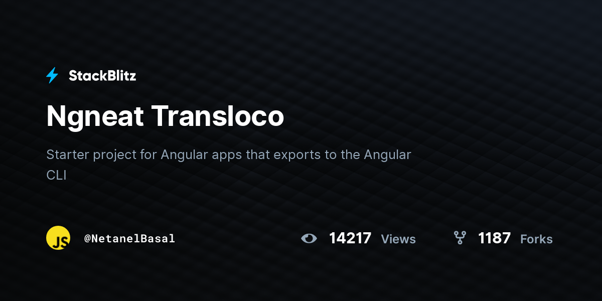 Ngneat Transloco - StackBlitz