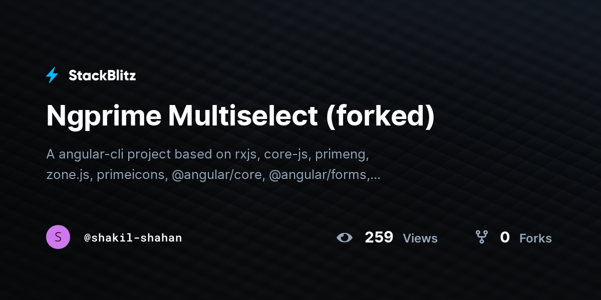 Ngprime Multiselect (forked) - StackBlitz