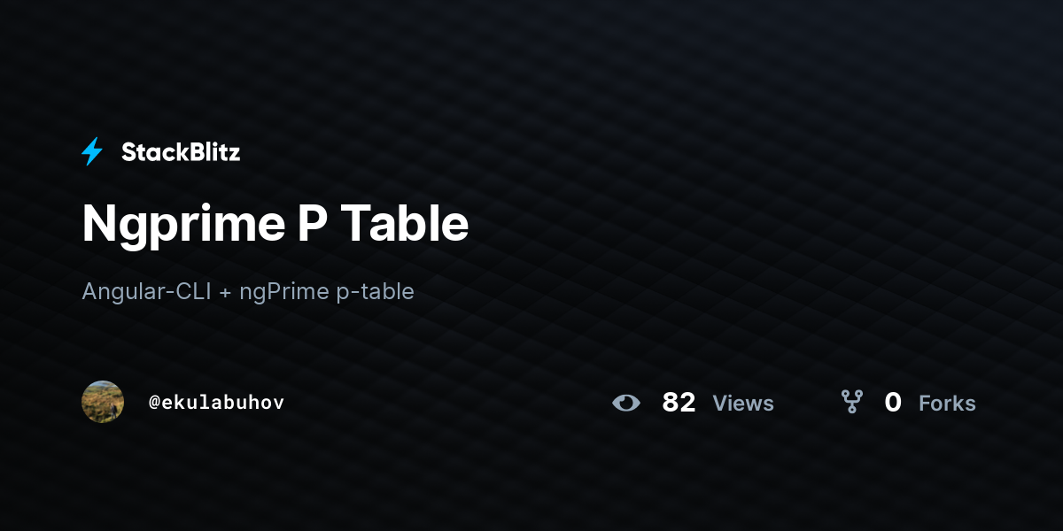 Ngprime P Table - StackBlitz