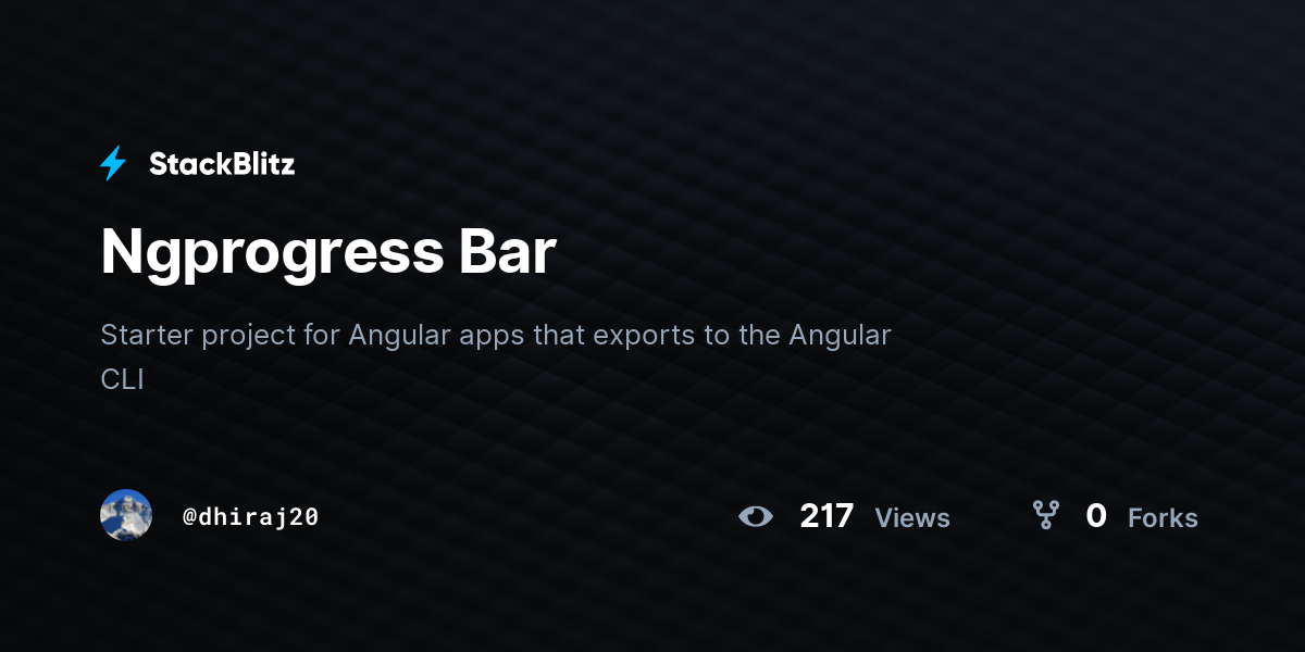 Ngprogress Bar - StackBlitz