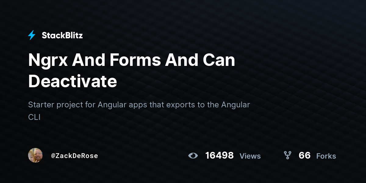 Ngrx And Forms And Can Deactivate - StackBlitz