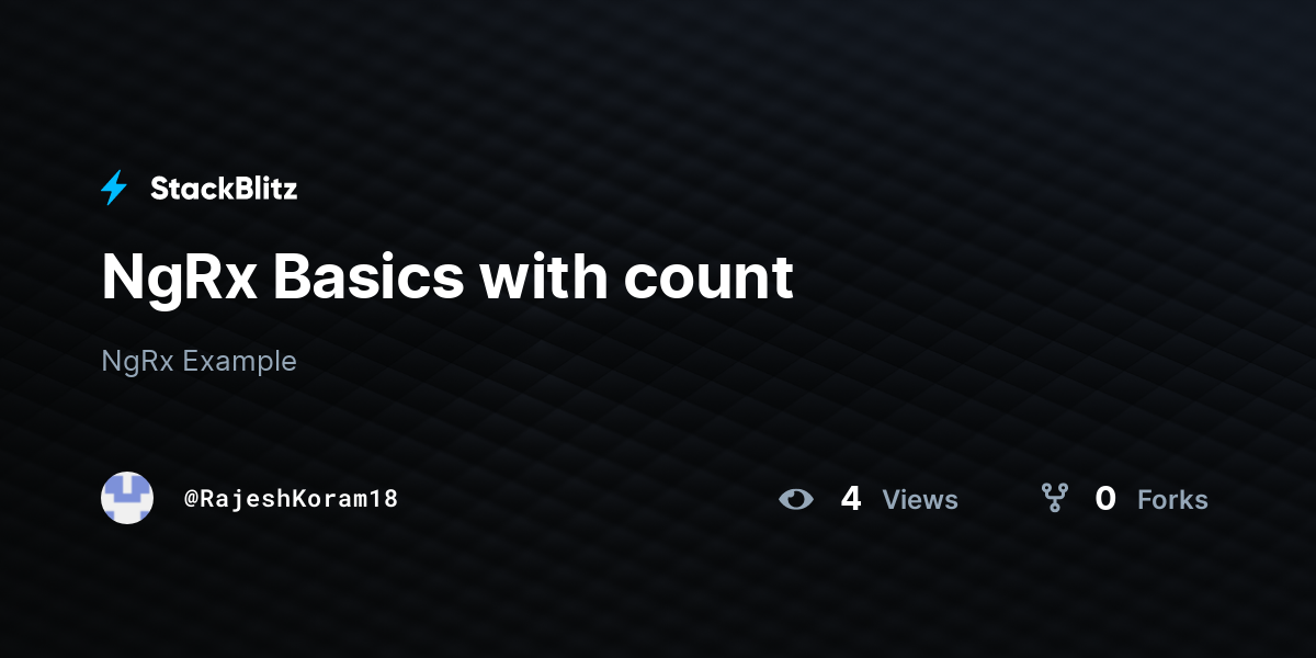 NgRx Basics with count - StackBlitz