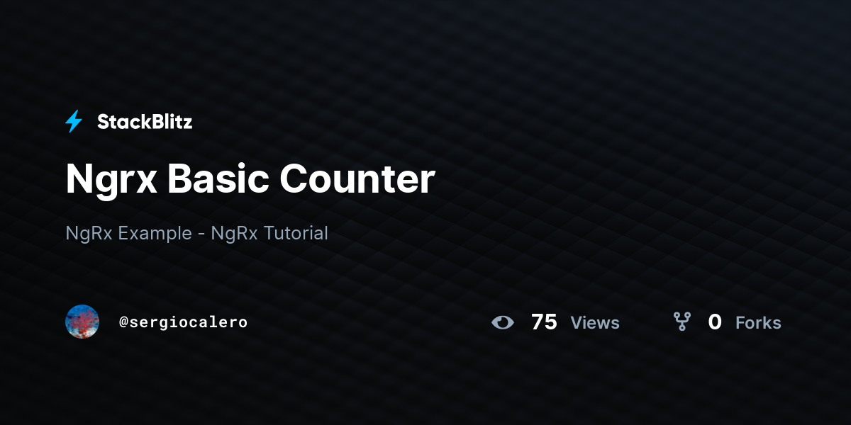 Ngrx Basic Counter - StackBlitz