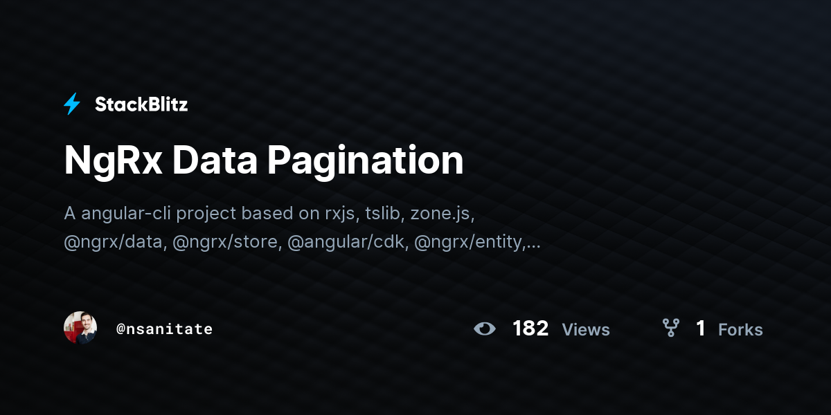 NgRx Data Pagination - StackBlitz