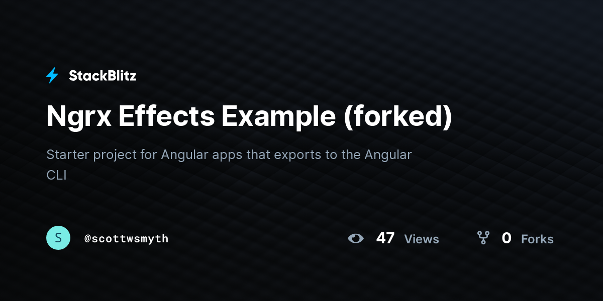 Ngrx Effects Example (forked) - StackBlitz