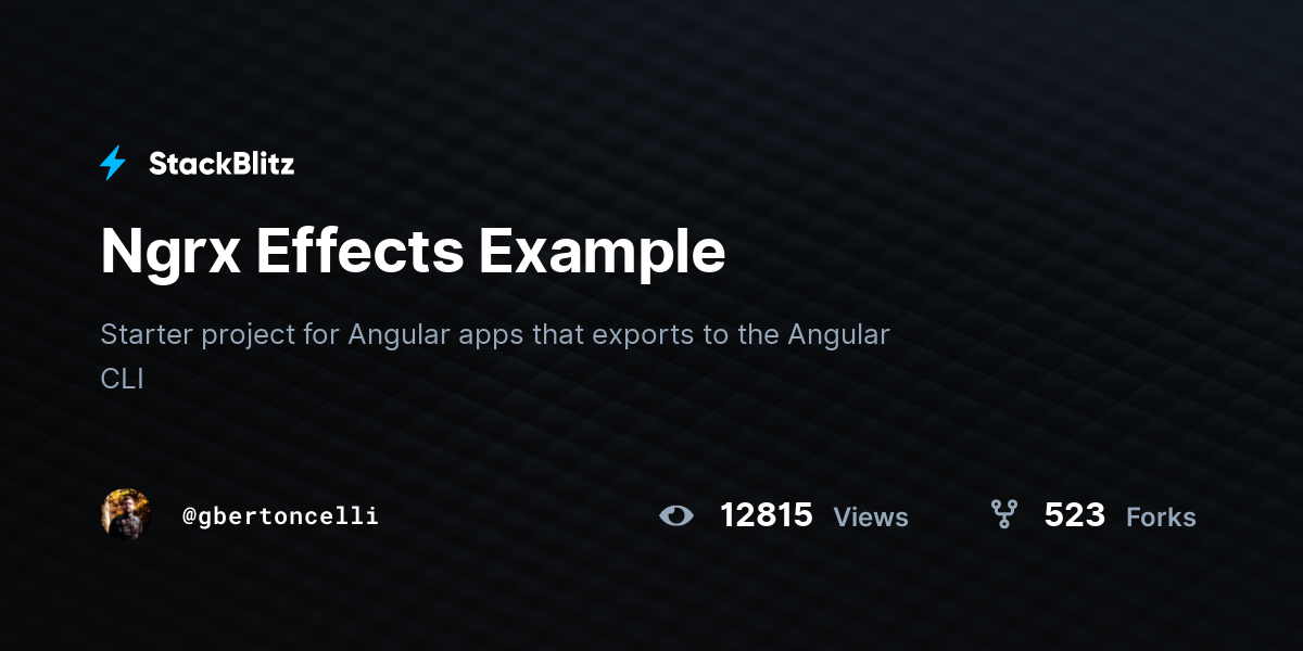 Ngrx Effects Example - StackBlitz