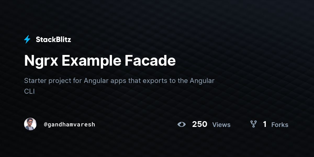 Ngrx Example Facade - StackBlitz
