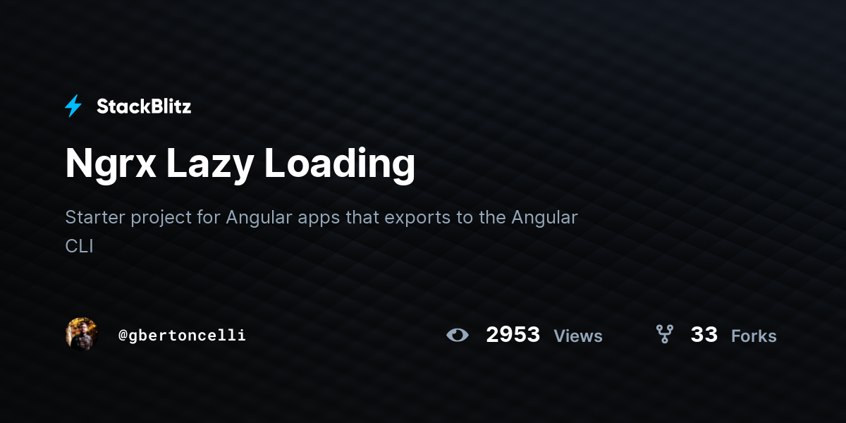 Ngrx Lazy Loading - StackBlitz
