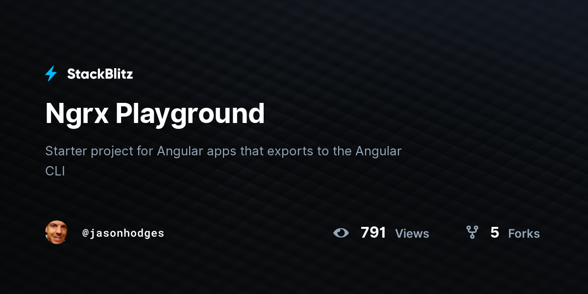 Ngrx Playground - StackBlitz