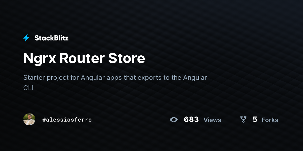 Ngrx Router Store - StackBlitz