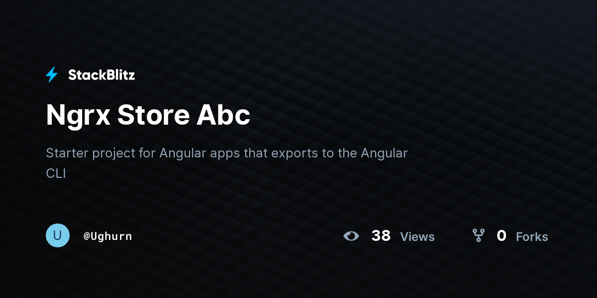 Ngrx Store Abc - StackBlitz