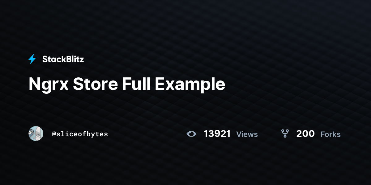 Ngrx Store Full Example - StackBlitz