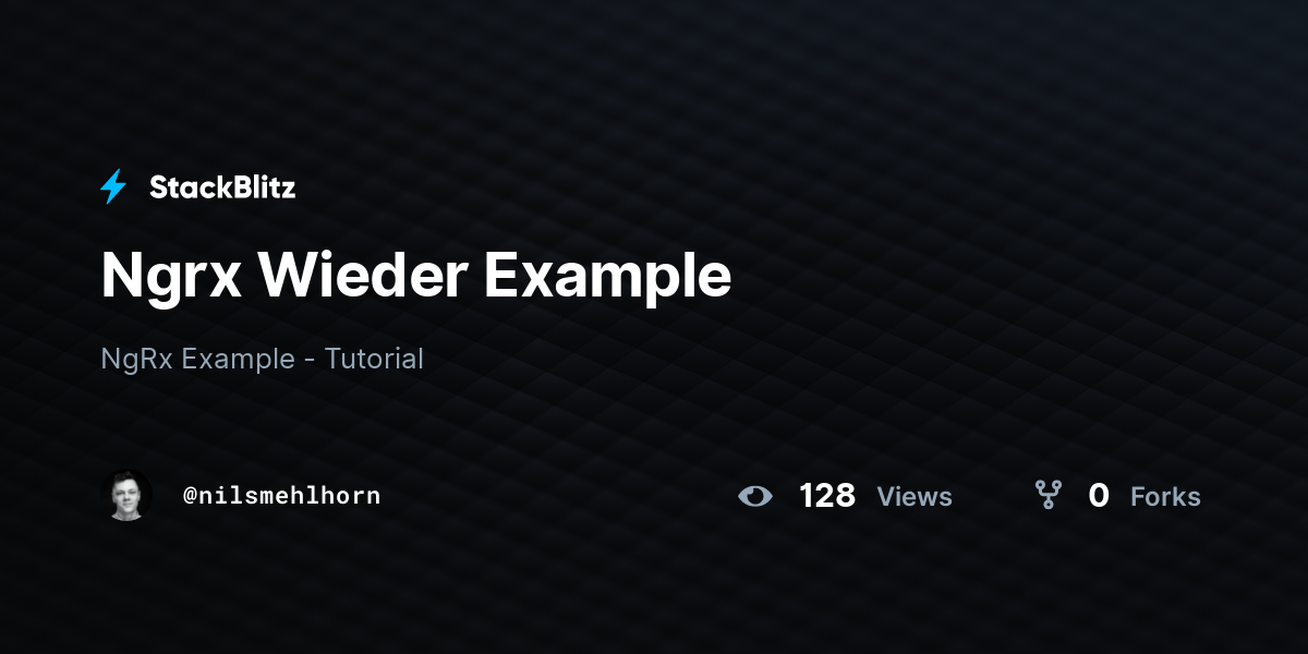 Ngrx Wieder Example - StackBlitz