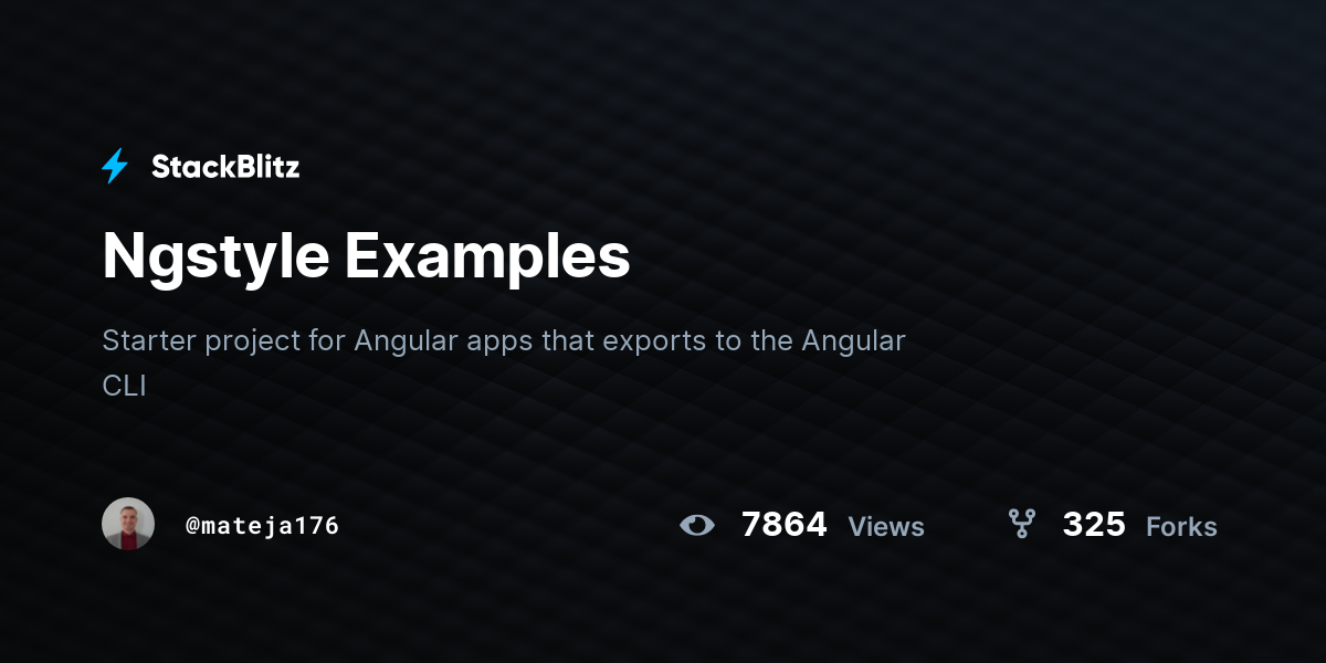 Ngstyle Examples - StackBlitz