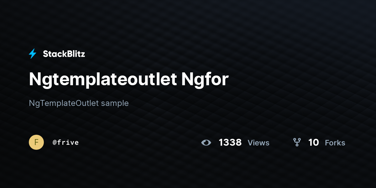 Ngtemplateoutlet Ngfor - StackBlitz