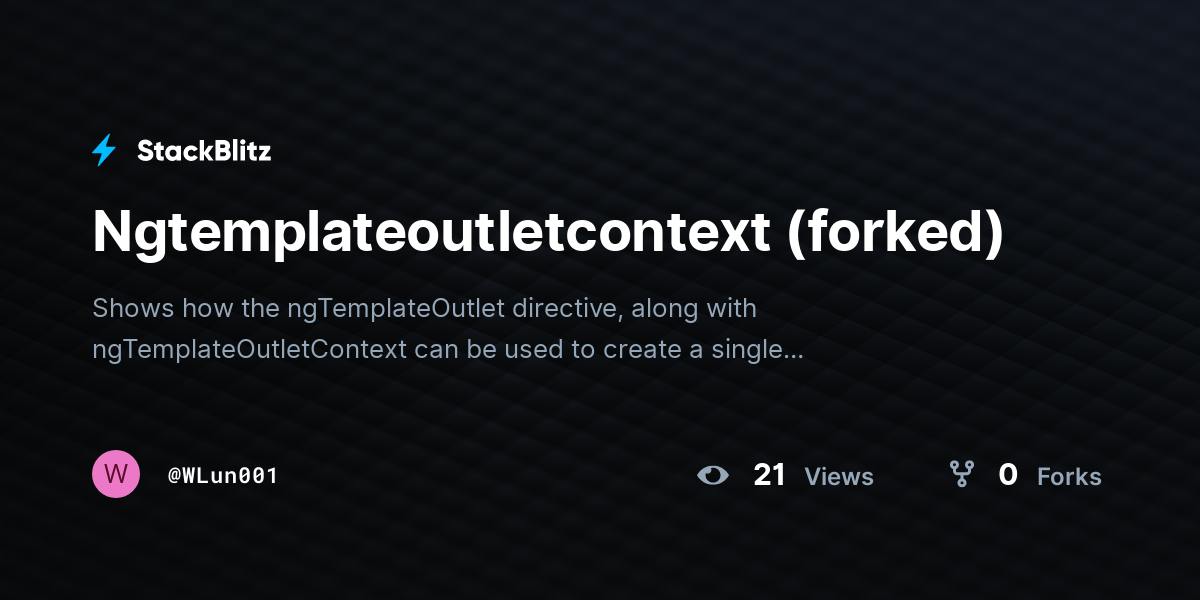 Ngtemplateoutletcontext Forked Stackblitz