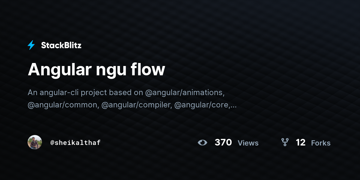 Angular ngu flow - StackBlitz