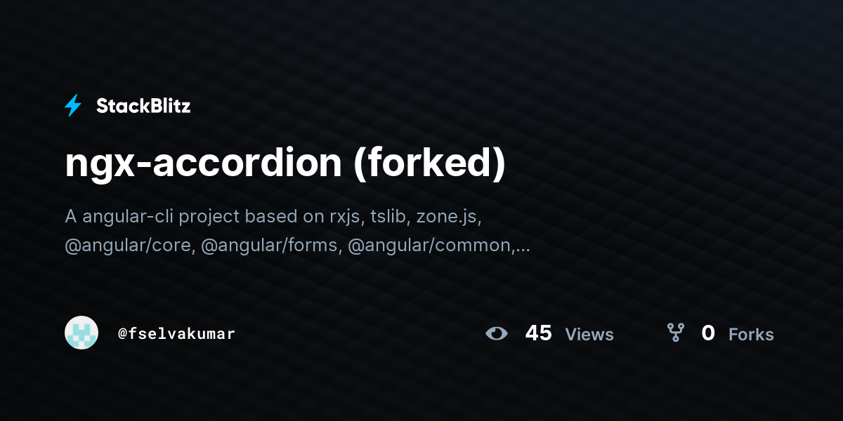 ngxaccordion (forked) StackBlitz