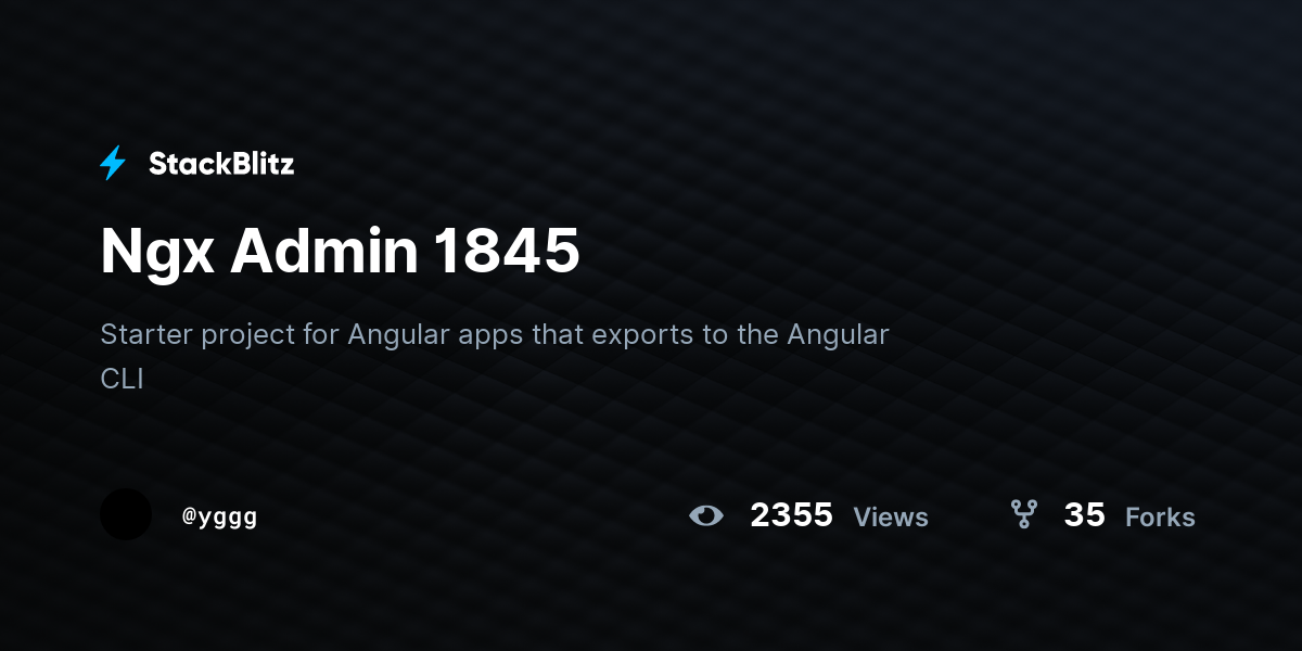 Ngx Admin 1845 - StackBlitz