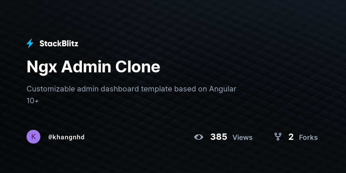 Ngx Admin Clone - StackBlitz